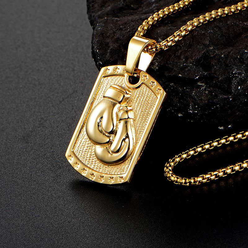 Men's Boxing Glove Pendant Necklace - Creative Gift
