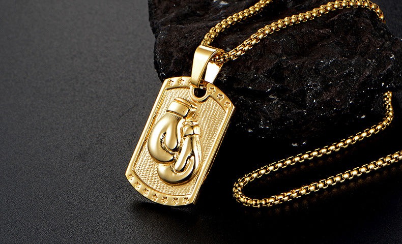 Men's Boxing Glove Pendant Necklace - Creative Gift
