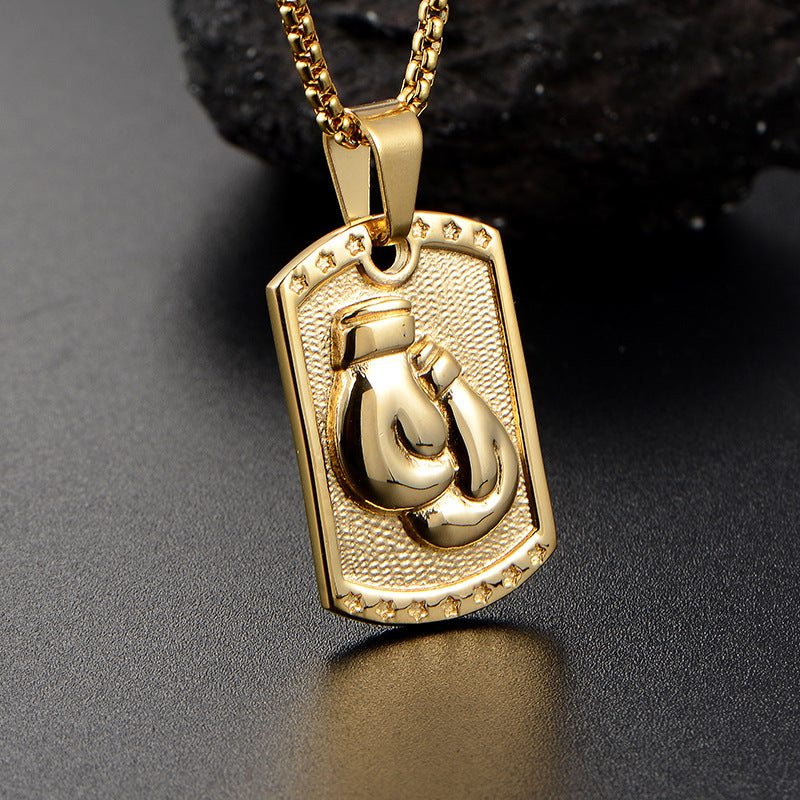 Men's Boxing Glove Pendant Necklace - Creative Gift