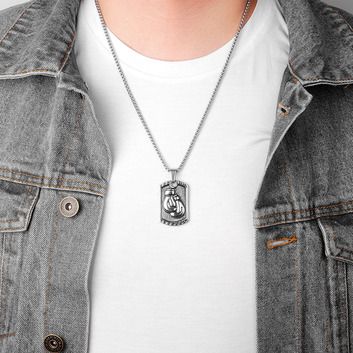 Men's Boxing Glove Pendant Necklace - Creative Gift