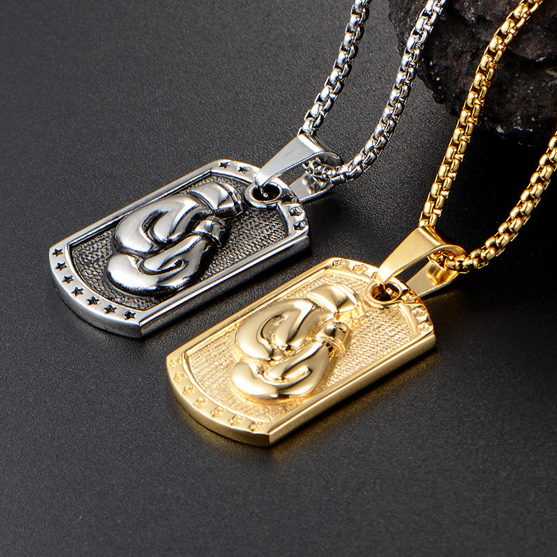 Men's Boxing Glove Pendant Necklace - Creative Gift