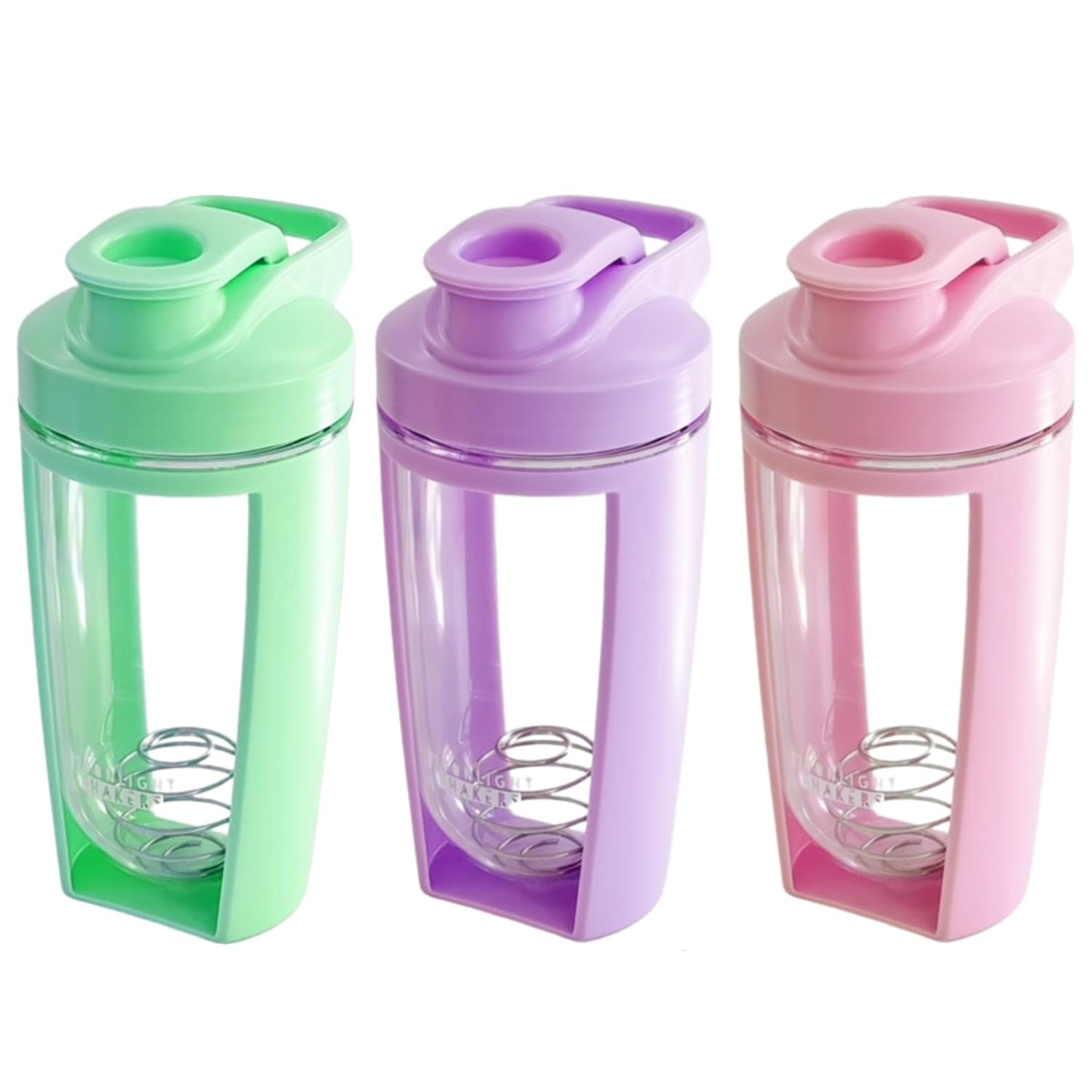 Moonlight Makers Green16oz Protein Shaker Bottle with Steel Whisk Ball Leakproof Gym Bottle Shaker Cups for Protein Shakes Dishwasher Safe Fitness Gifts Preworkout Drink Mixer